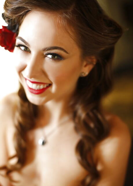 Excellent american young Riley Reid baring tiny tits and spreading her legs 