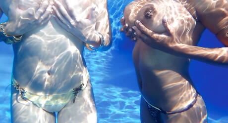 Inviting bombshells Chica and Valory Irene in sexy panties having lesbian fun 